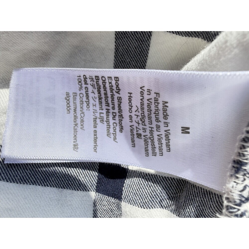 Jcrew Black Label Medium Flannel Blouse Navy White - Picture 4 of 8
